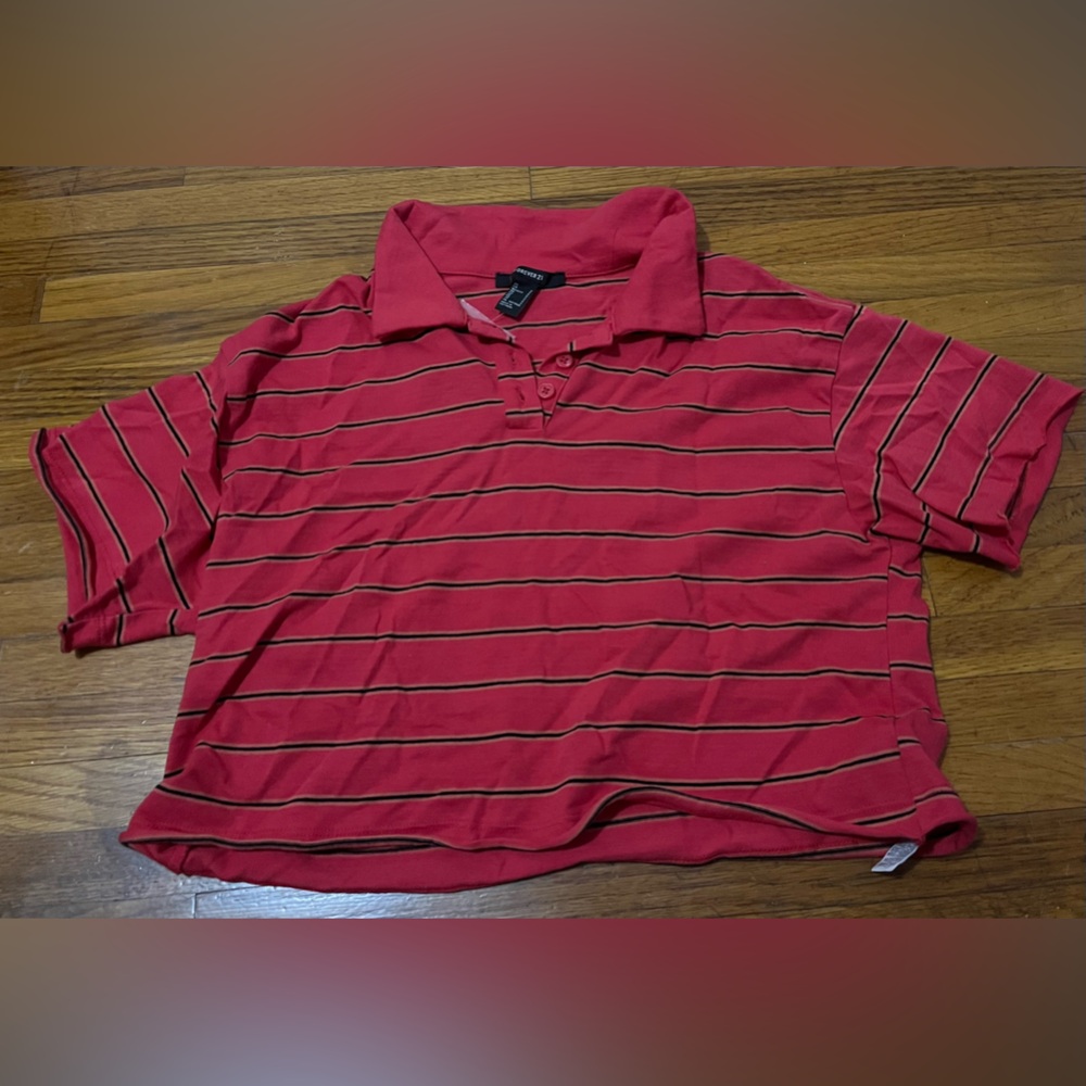 Women’s cropped short sleeve polo shirt